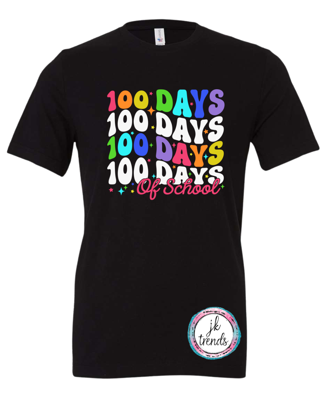 100 Days Of School Stacked (White)
