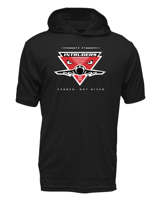Intruders Plane Drifit Short Sleeve Hooded Shirt