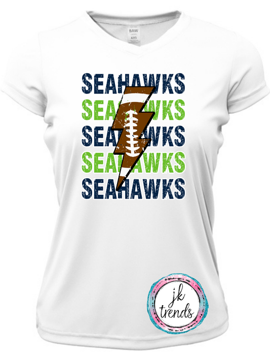 Seahawks Football Lightening Bolt Drifit Short Sleeve