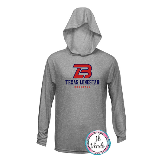 Texas Lonestar Baseball Stacked Hooded Drifit Long Sleeve Crew