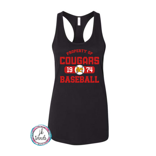 Property of Cougars Baseball Tank Top