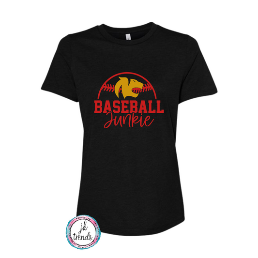 Cougars Baseball Junkie Ladies Bella Canvas Relaxed