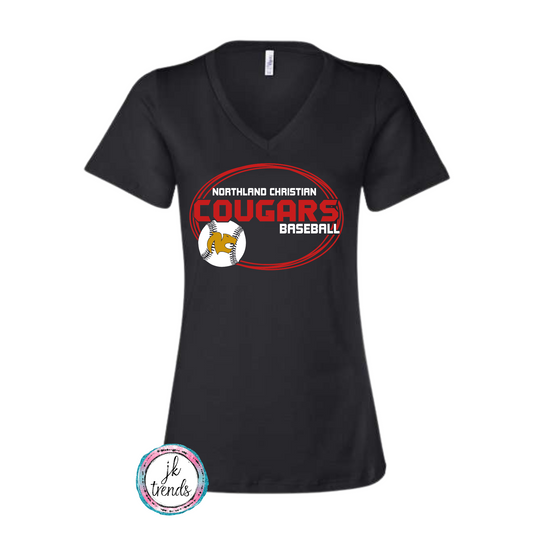 Northland Christian Cougars Oval Ladies Bella Canvas Relaxed