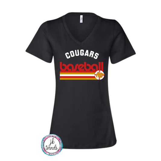 Northland Christian Cougars Retro Arch Ladies Bella Canvas Relaxed