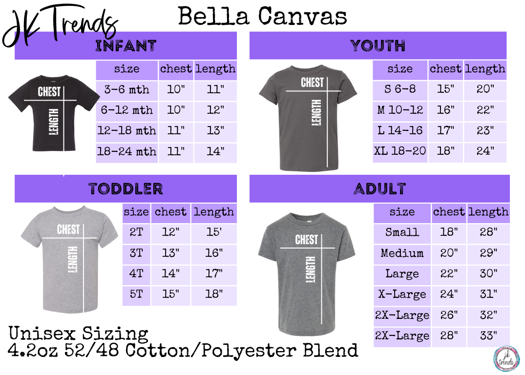 Blacksox_Bella_Canvas_3001_Size_Chart