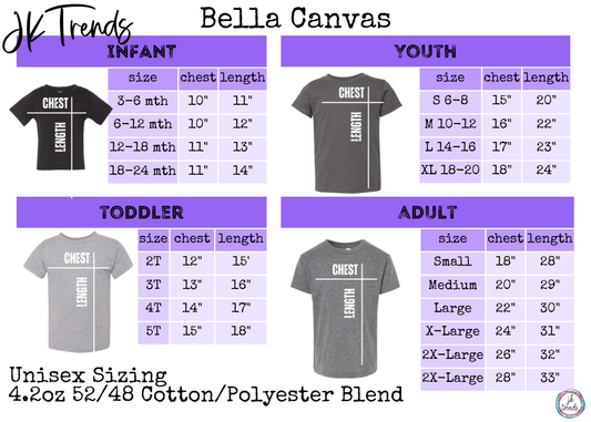 Blacksox_Bella_Canvas_3001_Size_Chart