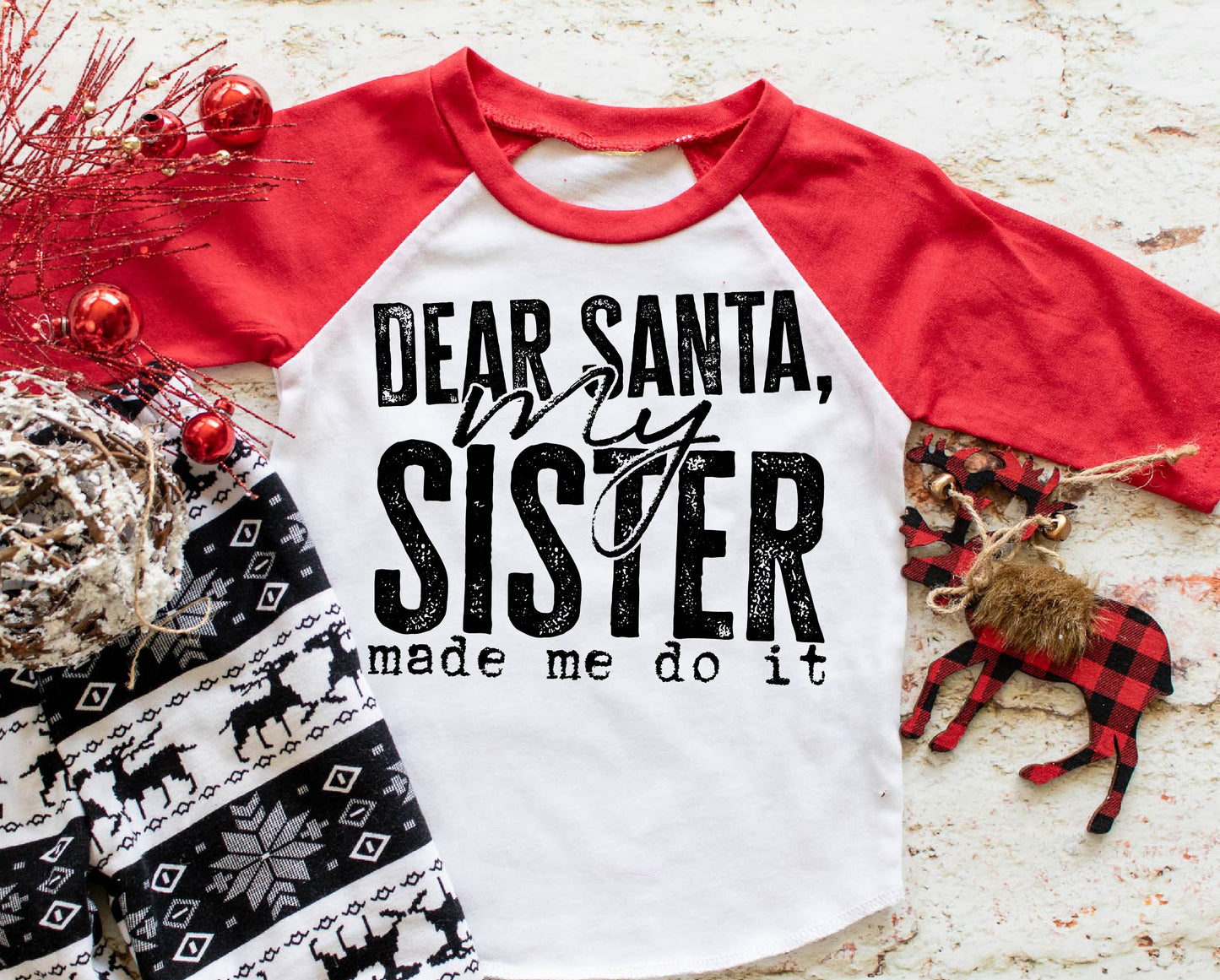 Dear Santa My Sister Made Me Do It (short sleeve) YOUTH 🎄