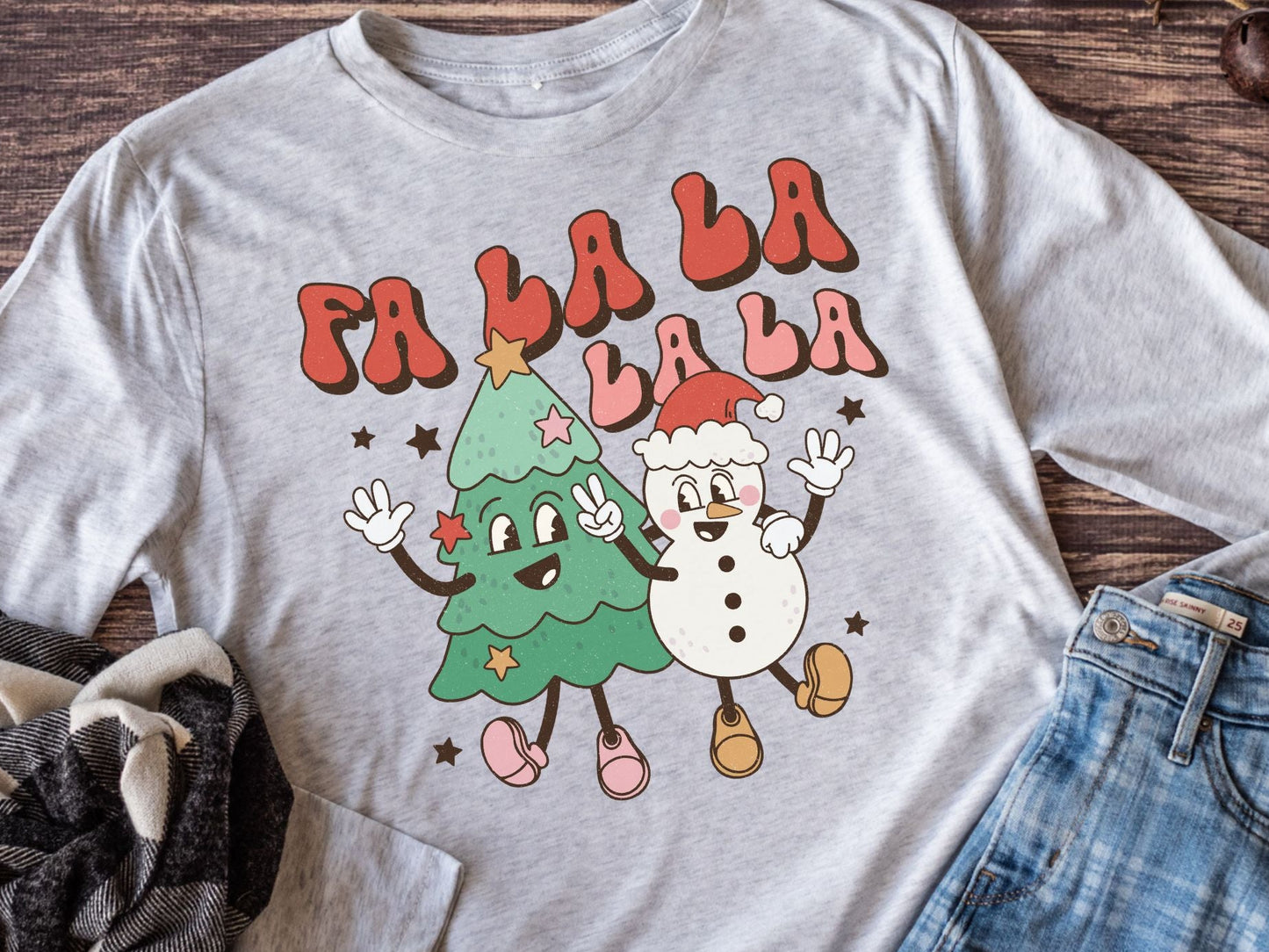 Fa La La La La (Snowman and Tree) (short sleeve) 🎄