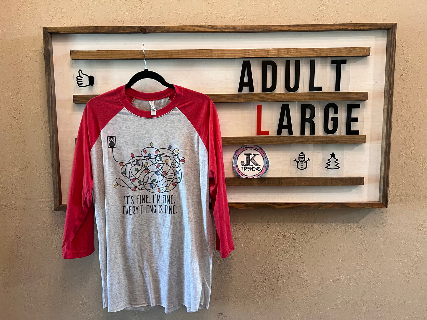 It's Fine I'm Fine Everything's Fine (Christmas Lights) Adult Large