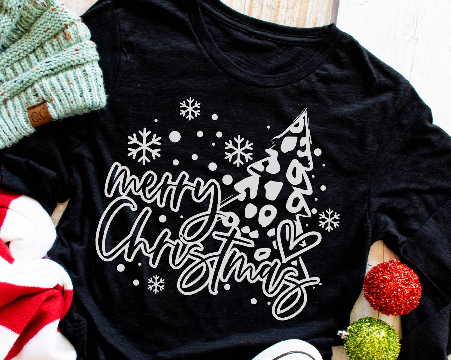 Merry Christmas leopard tree (short sleeve) 🎄