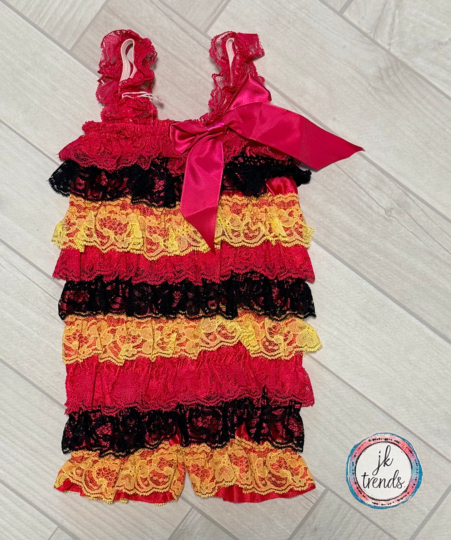 Black, Pink, Yellow Lace Petti Romper
