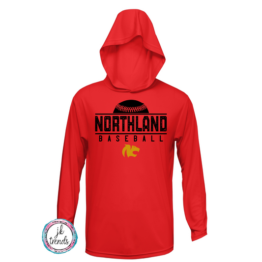 Northland Baseball Grunge Long Sleeve Hooded Drifit
