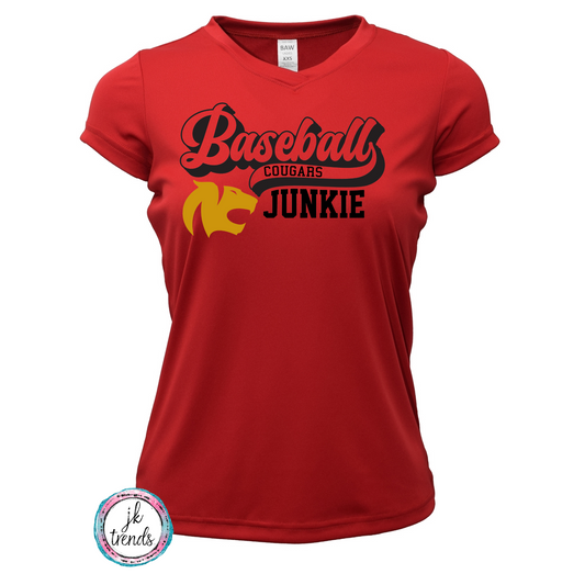 Cougars Baseball Junkie Tail Ladies Drifit Short Sleeve