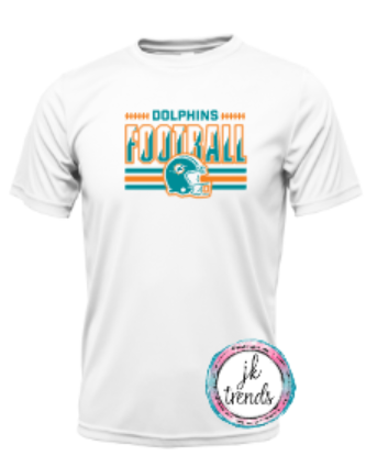 Dolphins Football Helmet Drifit Short Sleeve