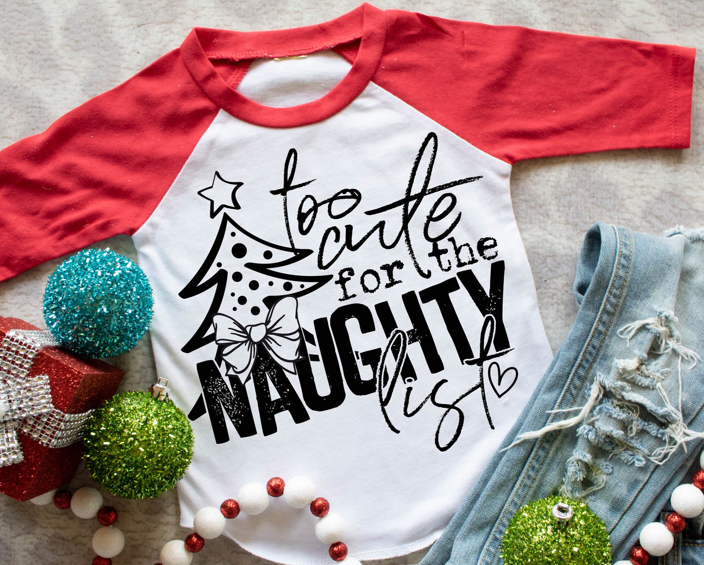Too Cute For the Naughty List (short sleeve) YOUTH 🎄