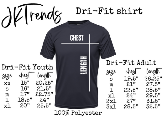 Patriots Jr. Varsity 2025 Football Team Roster Drifit Short Sleeve