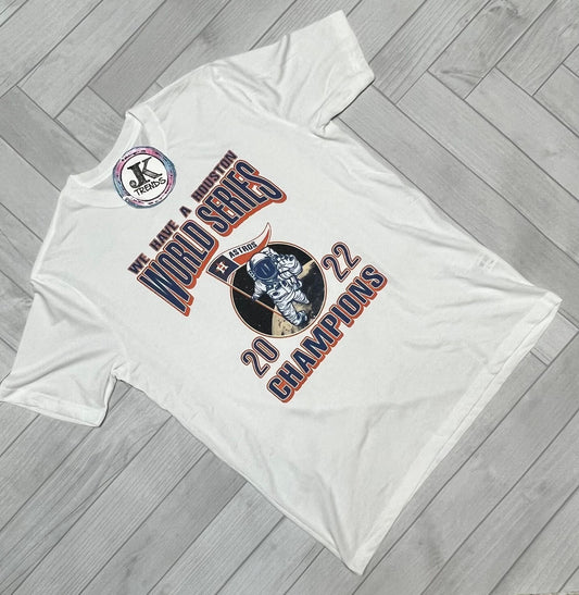 Houston We Have World Series Champions 2022 Astros Astronaut Short Sleeved Shirt