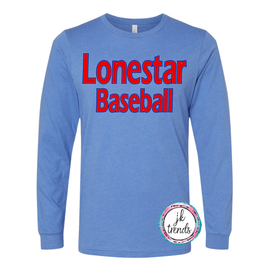 Lonestar Baseball Bella Adult Long Sleeve Shirt