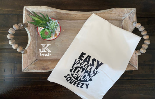 Easy Peasy Lemon Squeezy Kitchen Towel Wedding House Warming Mothers Day Christmas Anniversary Birthday Hostess Bridal Graduation Gift