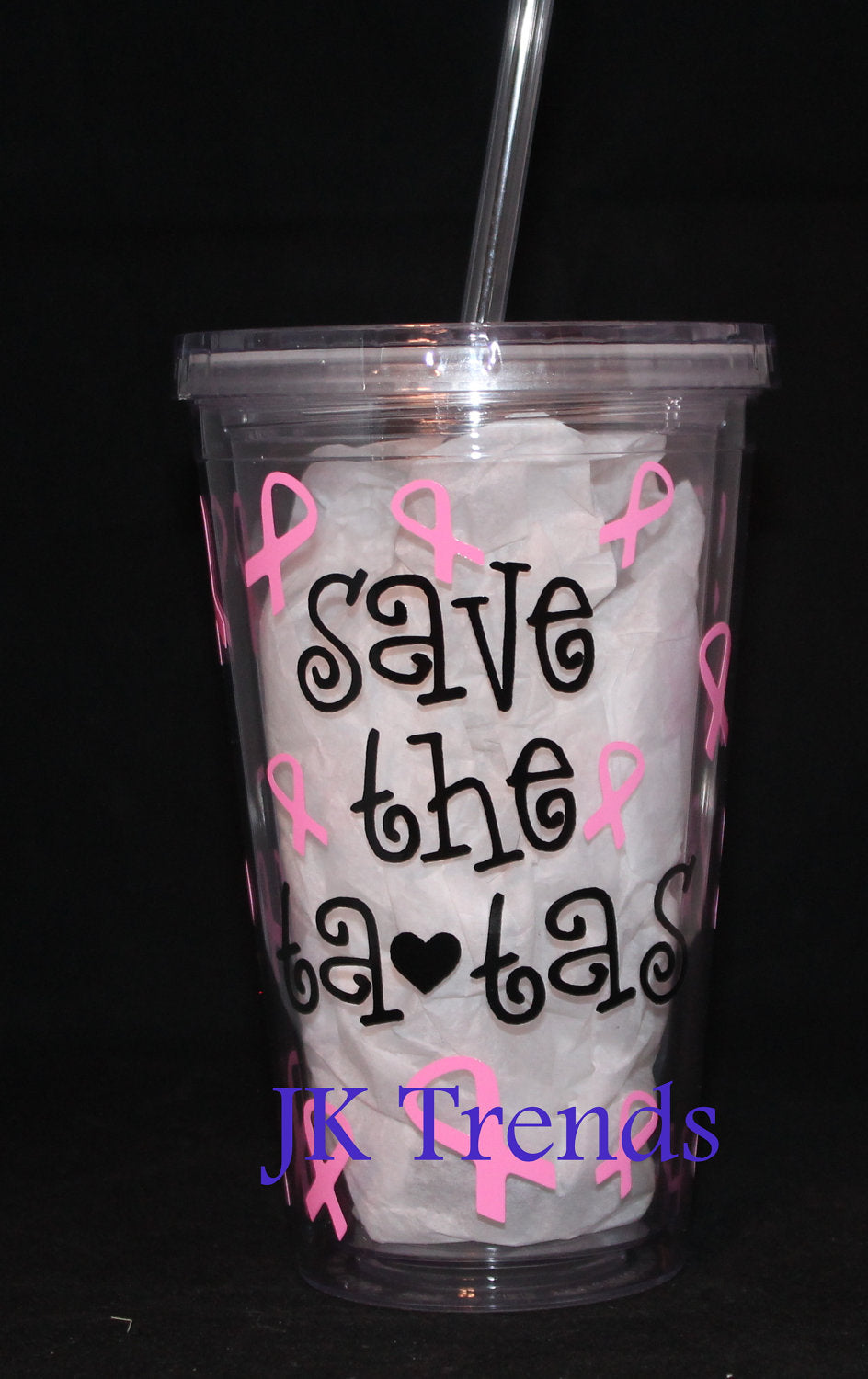 Save the Tatas" Acrylic Tumbler - Charity - Survivor - Breast Cancer - Event - Gift - Birthday - Party