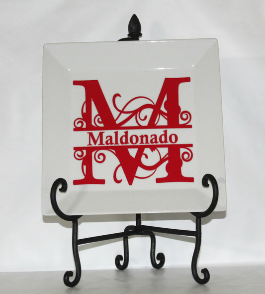 Wedding / House Warming / Thank You Dinner Plate - Shower - Gift - Keepsake - Memories - Couple - Monogrammed - Custom