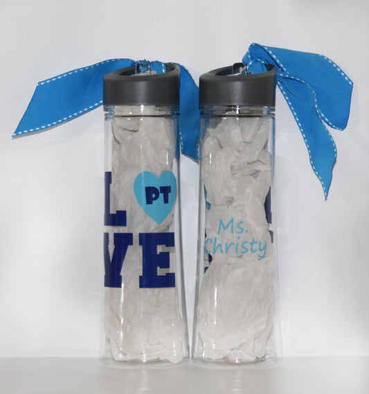 Personalized "LOVE" Occupation Waterbottle - Drink - Travel - Preschool - Teacher - Appreciation - Thank you Gift - End of Year - Student