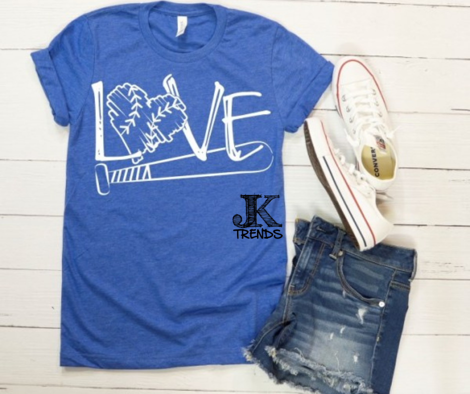 Love Baseball with Bat Adult