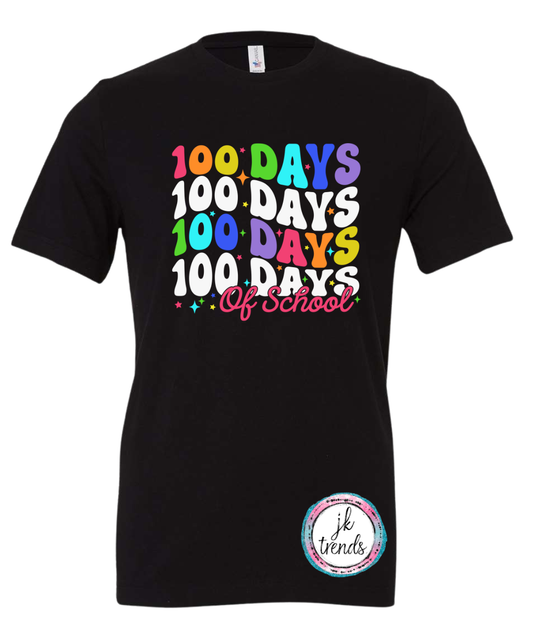 100 Days Of School Stacked (White)