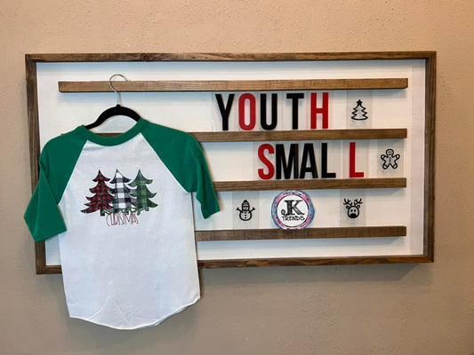Plaid Trees Merry Christmas Youth Small