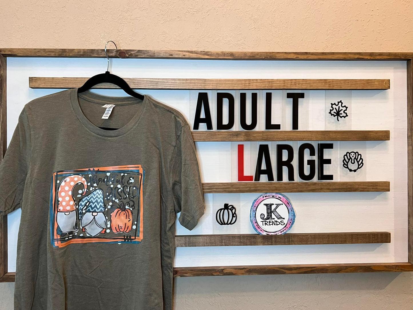 Gnomes Thankful Blessed Adult Large