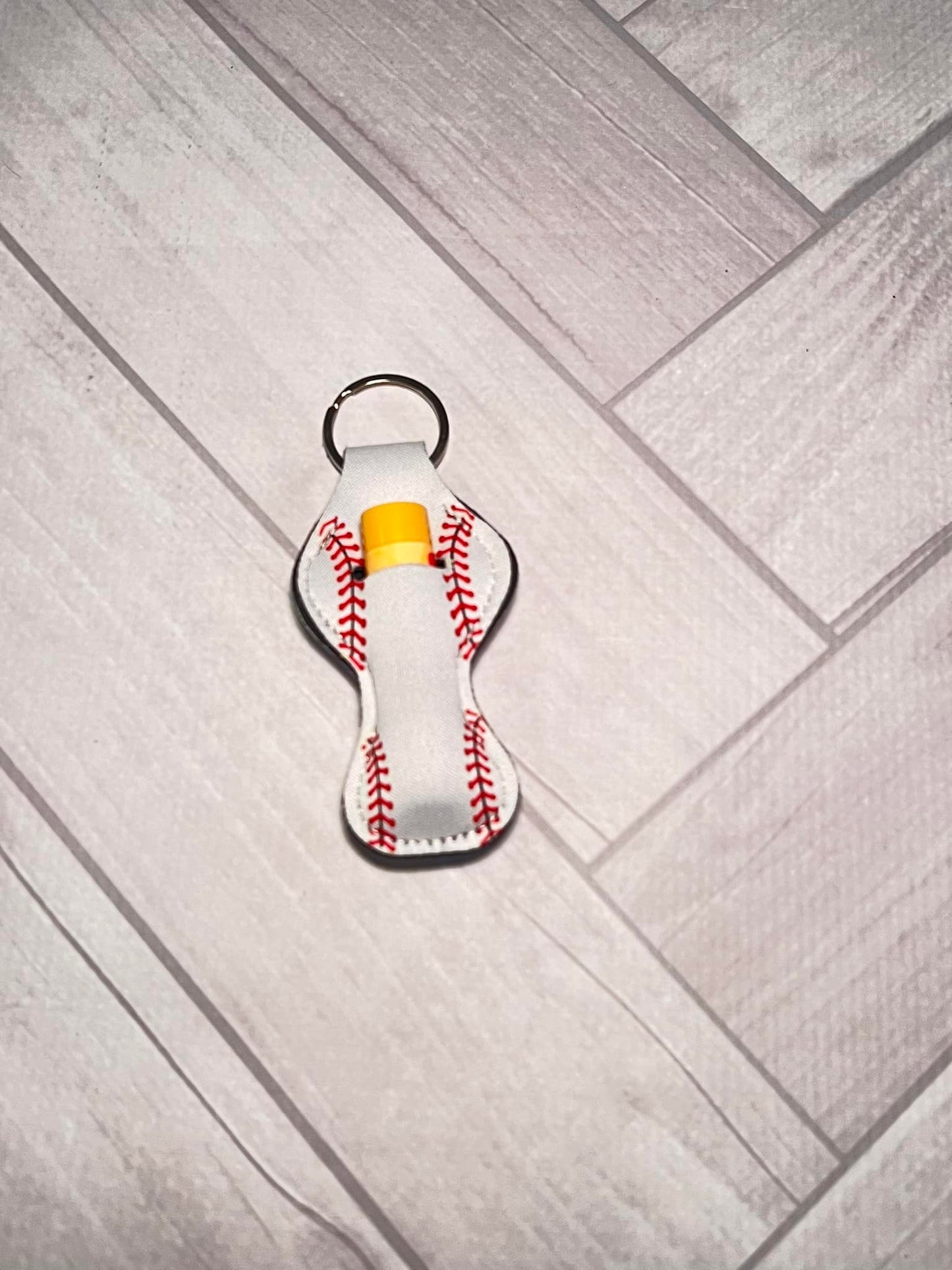 Baseball Lip Balm Keychain