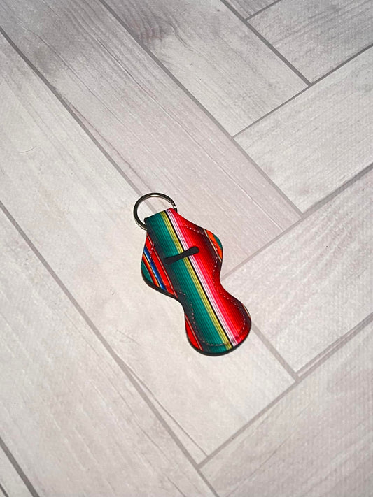 Striped Lip Balm Keychain