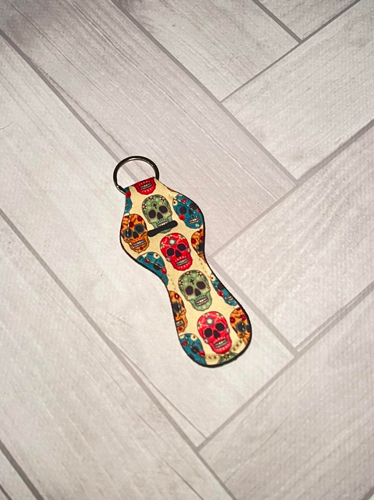 Colorful Skulls Lip-gloss Keychain