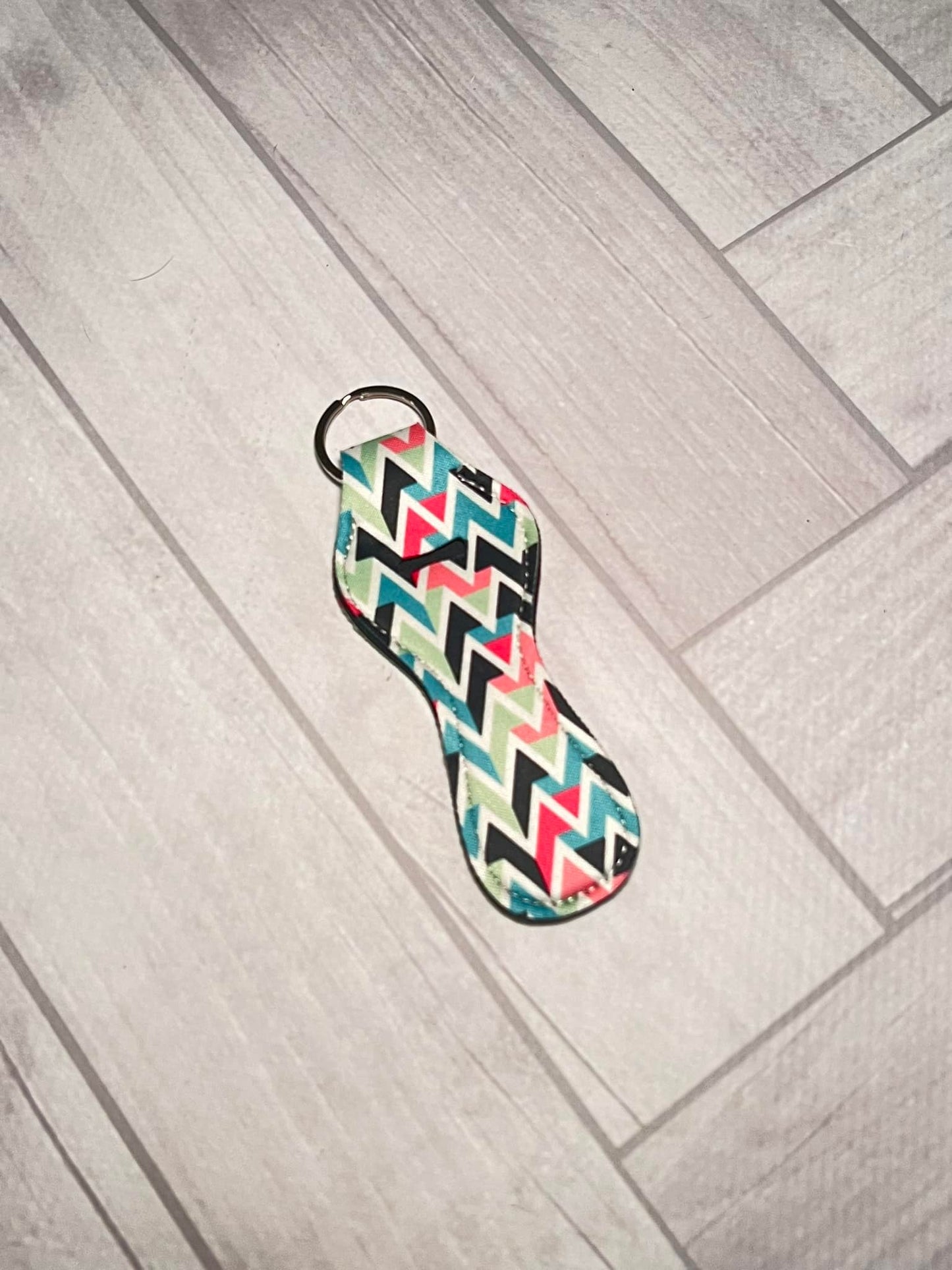Chevron Lip-gloss Keychain