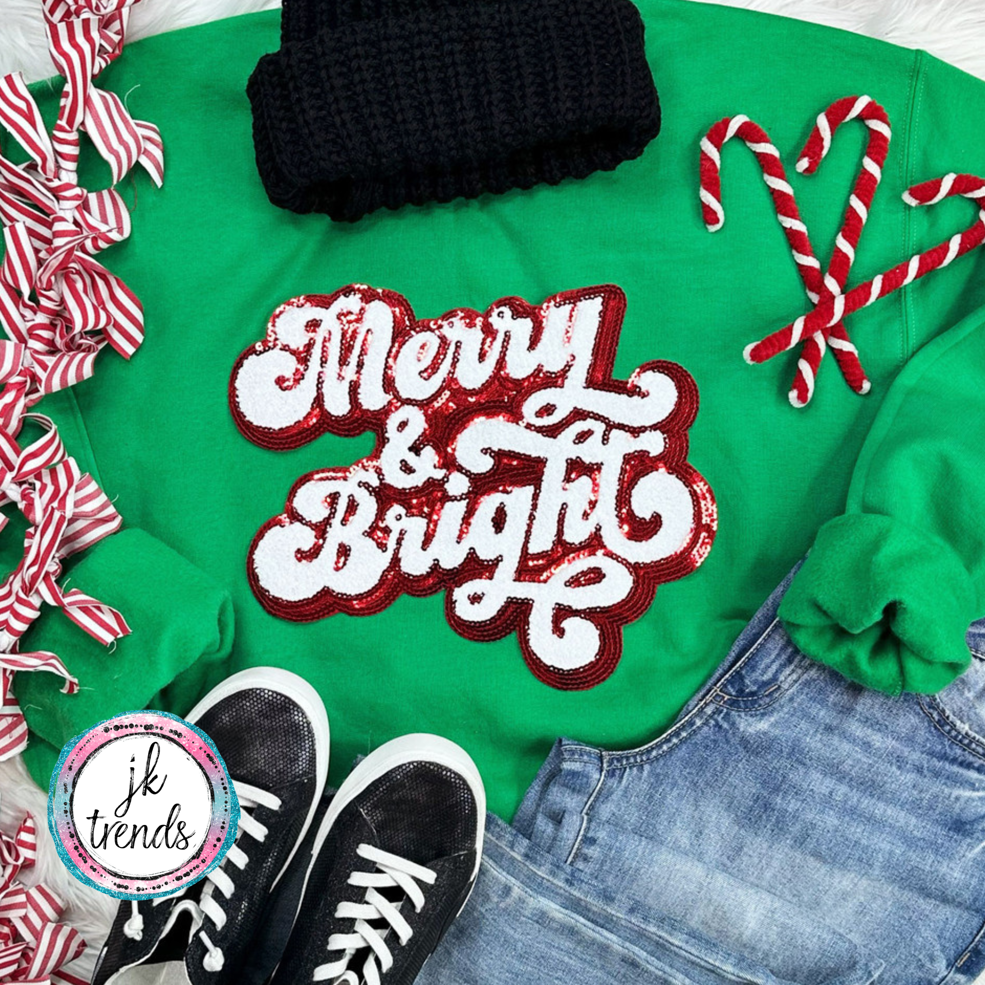 Merry and Bright Sequin Crewneck Sweatshirt