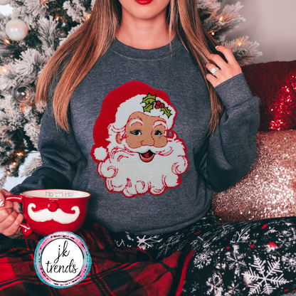 Santa ADULT Chenille Crewneck Sweatshirt