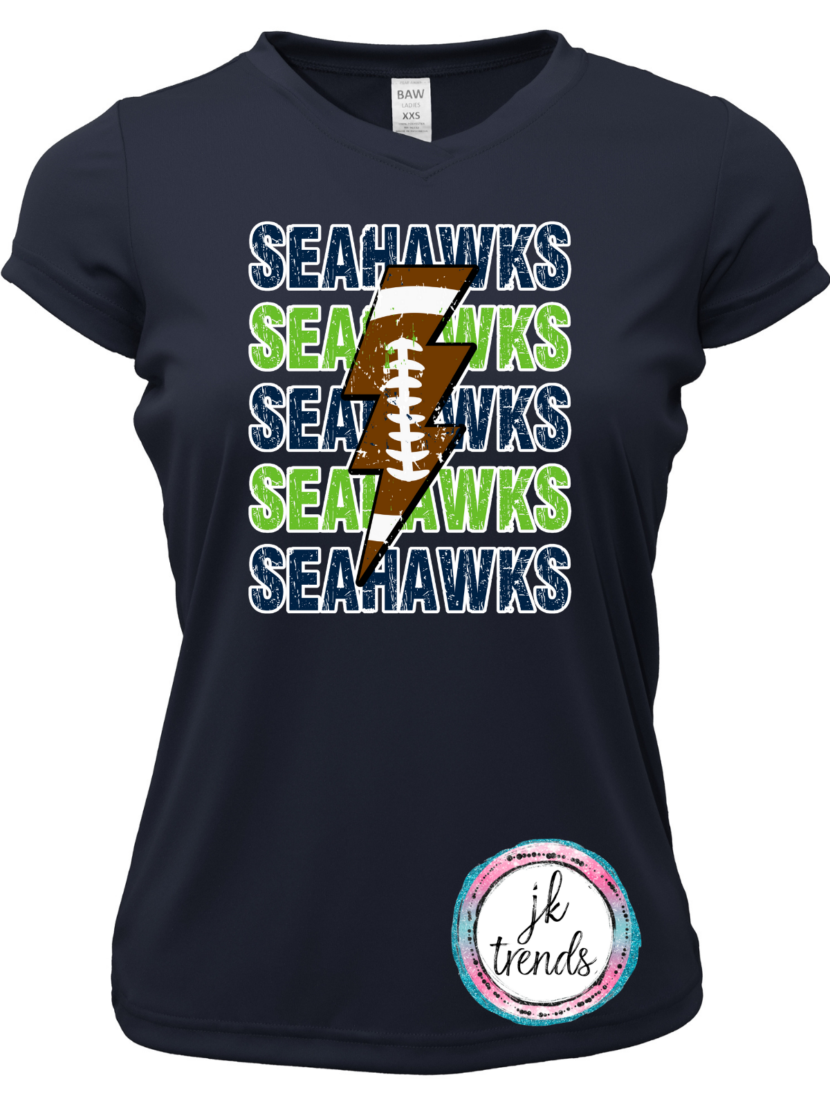 Seahawks Football Lightening Bolt Drifit Short Sleeve