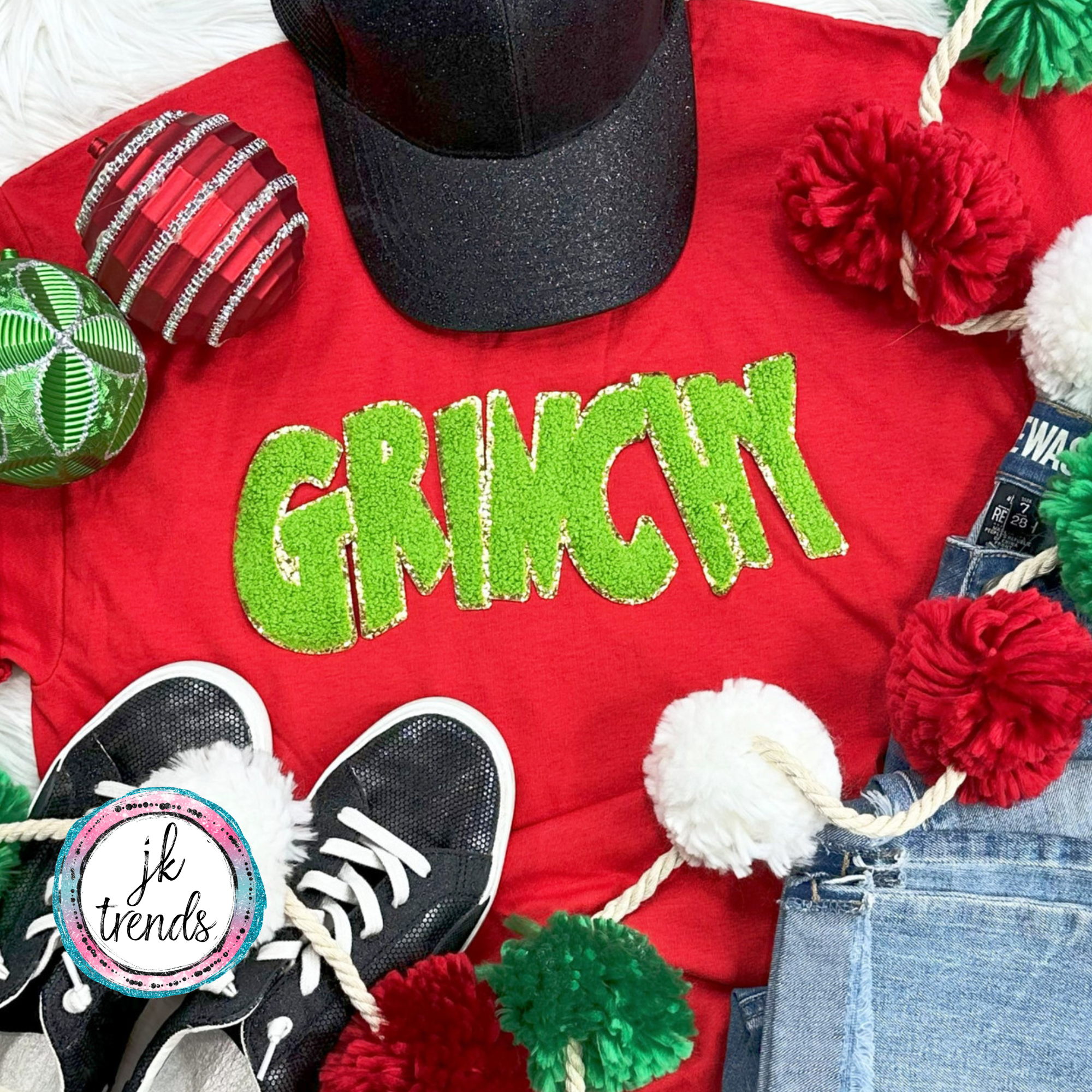 Grinchy Adult Chenille Crewneck Sweatshirt
