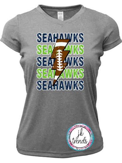 Seahawks Football Lightening Bolt Drifit Short Sleeve