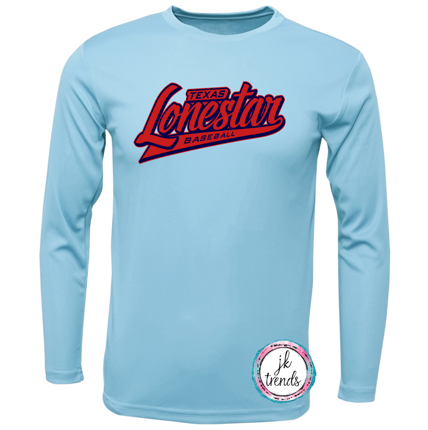 Texas Lonestar Baseball Script Drifit Long Sleeve Crew