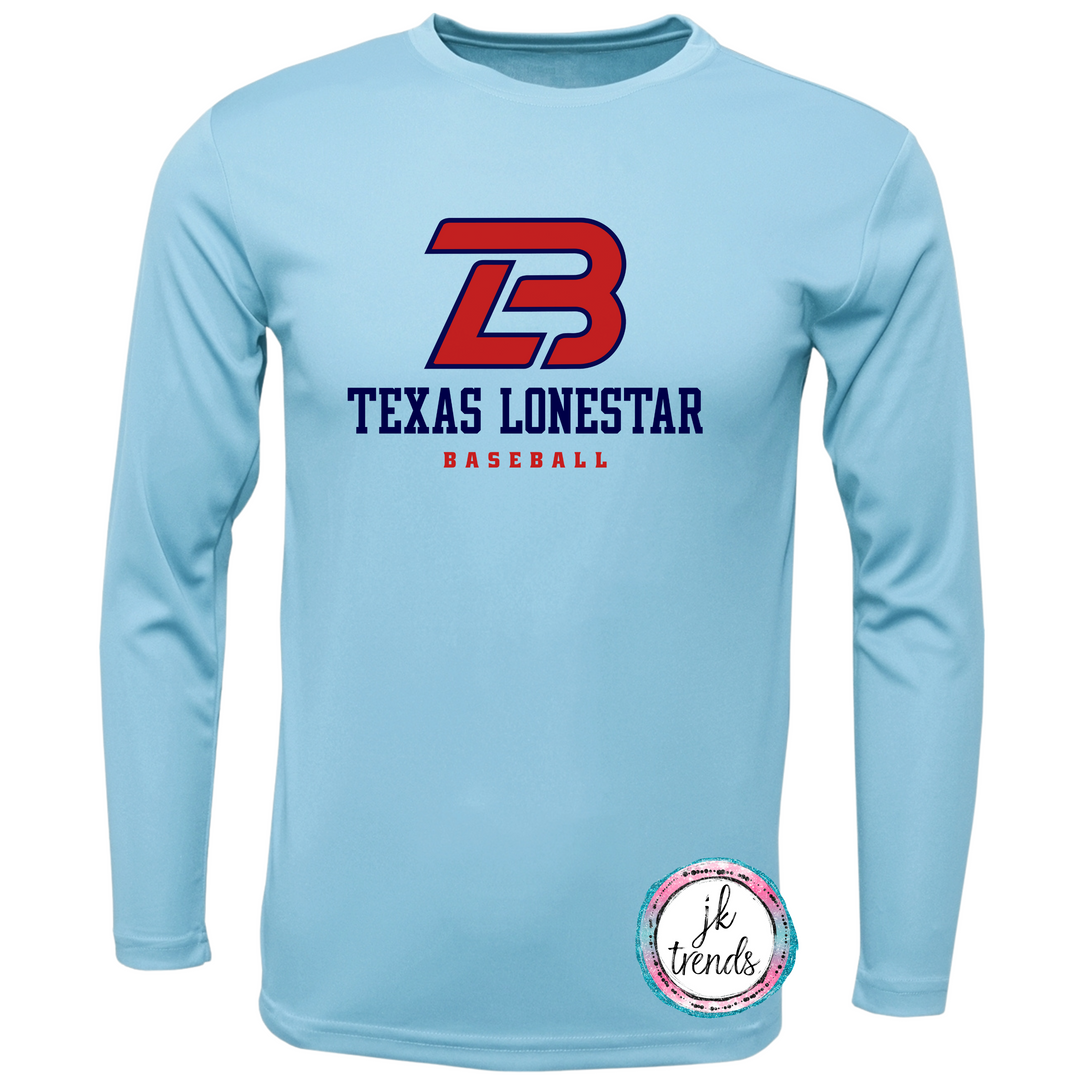 Texas Lonestar Baseball Stacked Drifit Long Sleeve Crew