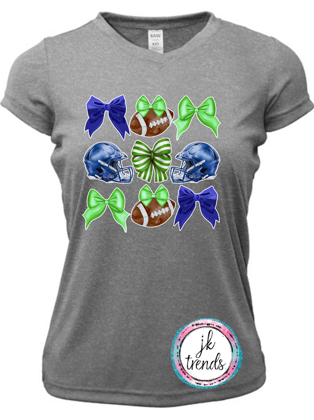 Seahawks Football Coquette Bow Drifit Short Sleeve