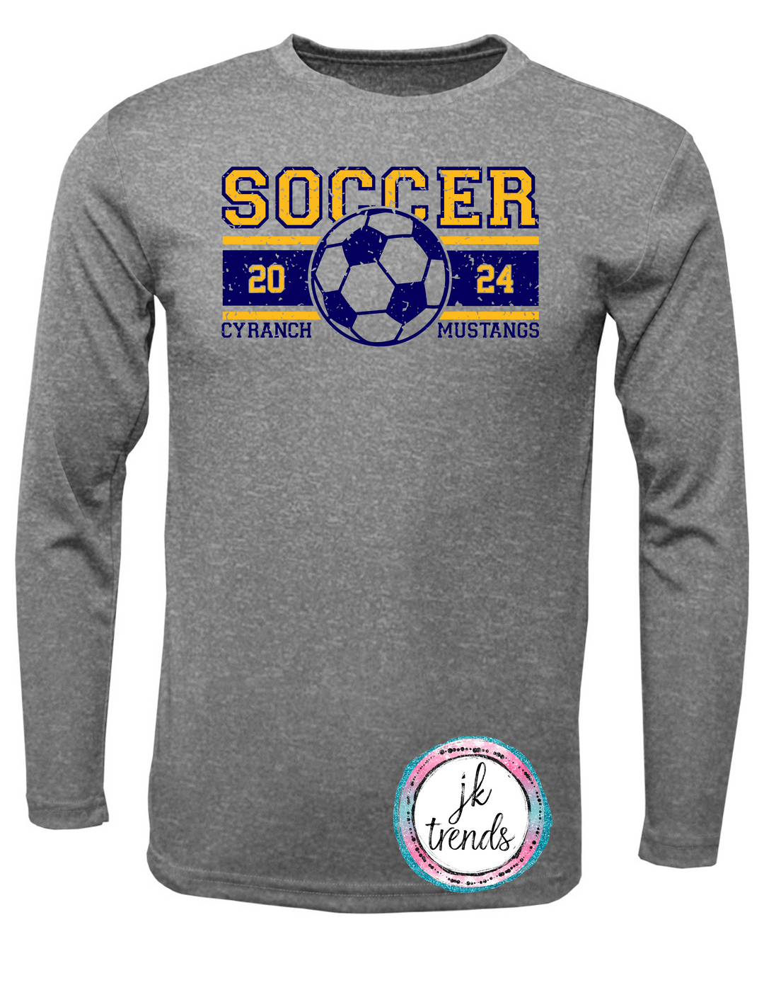 Cy Ranch Distressed Soccer 2024 Dri Fit Long-sleeved