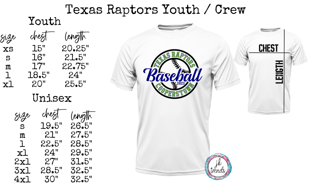 Texas Raptors Circle Baseball Shirt