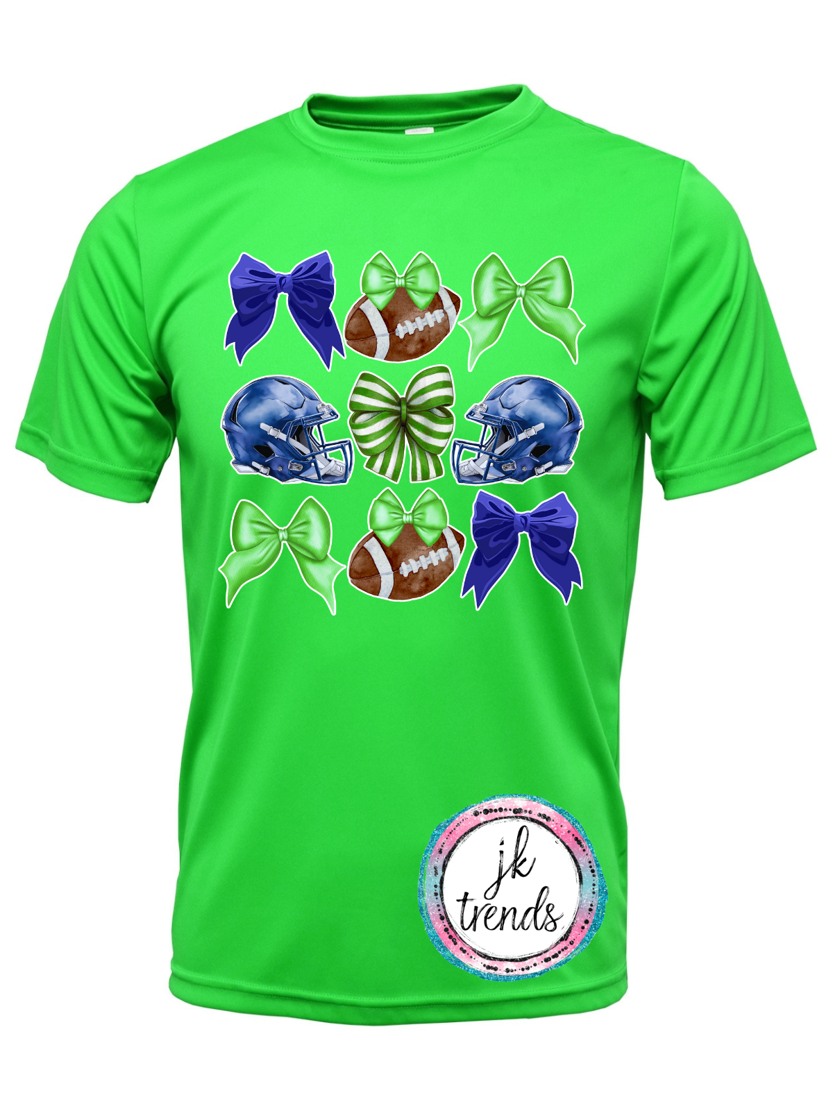 Seahawks Football Coquette Bow Drifit Short Sleeve