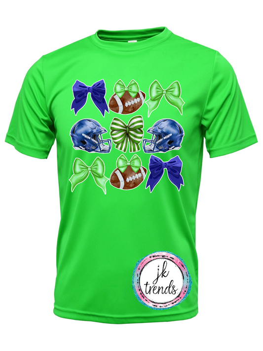 Seahawks Football Coquette Bow Drifit Short Sleeve