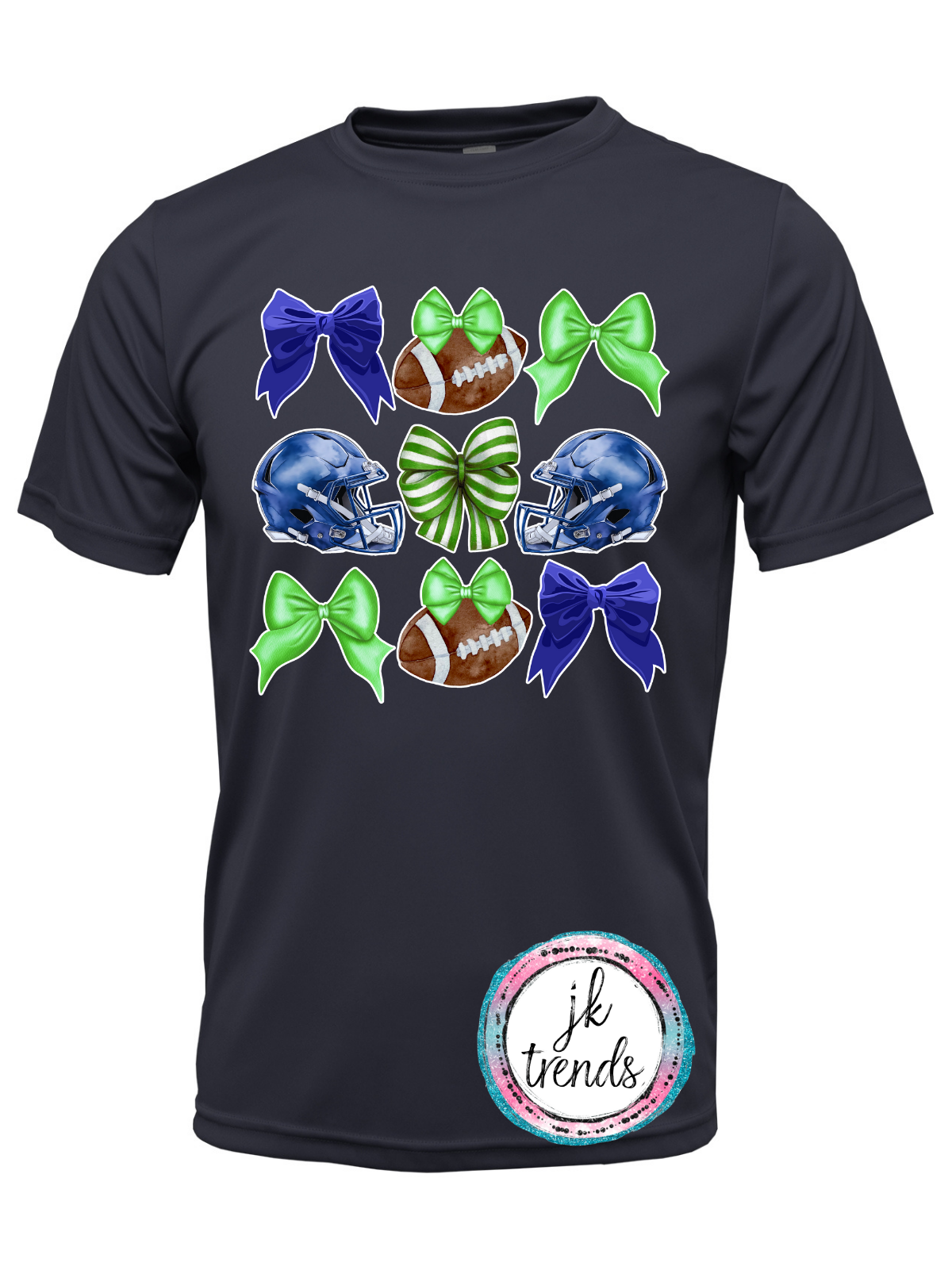 Seahawks Football Coquette Bow Drifit Short Sleeve