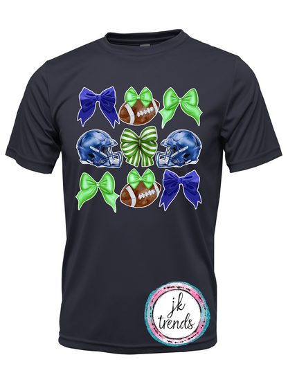 Seahawks Football Coquette Bow Drifit Short Sleeve