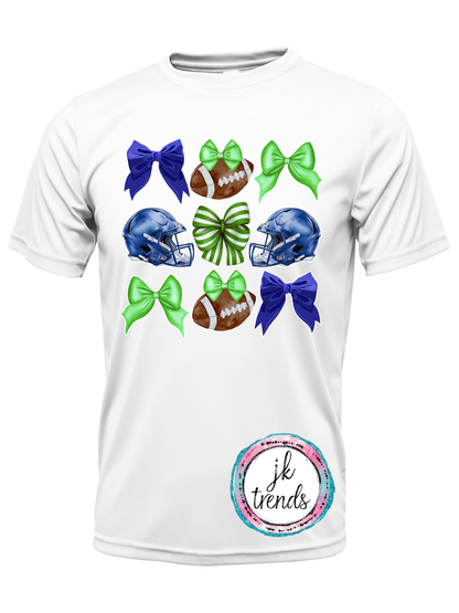 Seahawks Football Coquette Bow Drifit Short Sleeve