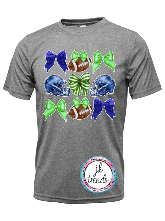 Seahawks Football Coquette Bow Drifit Short Sleeve